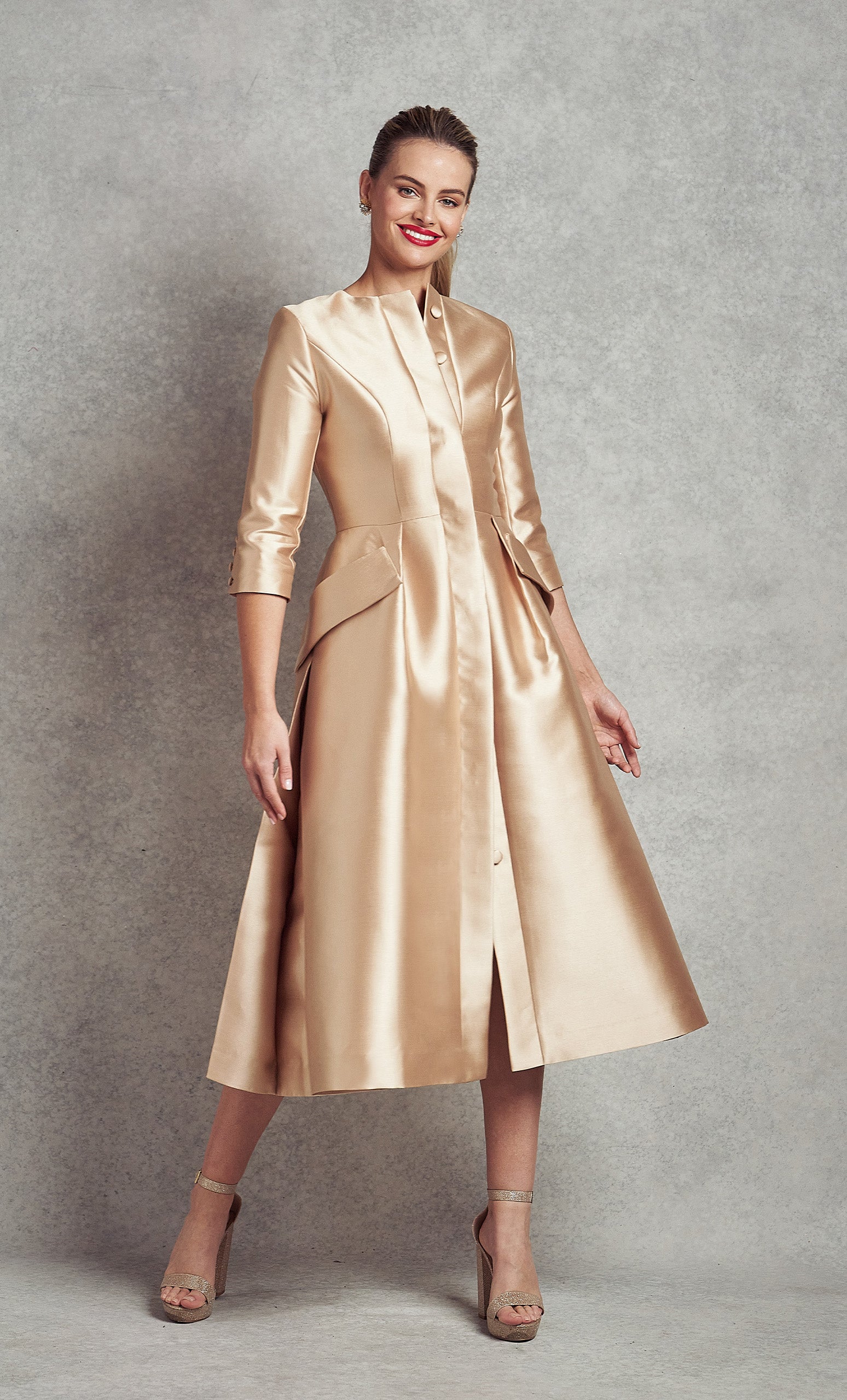 Jackie O Dress Coat Gold