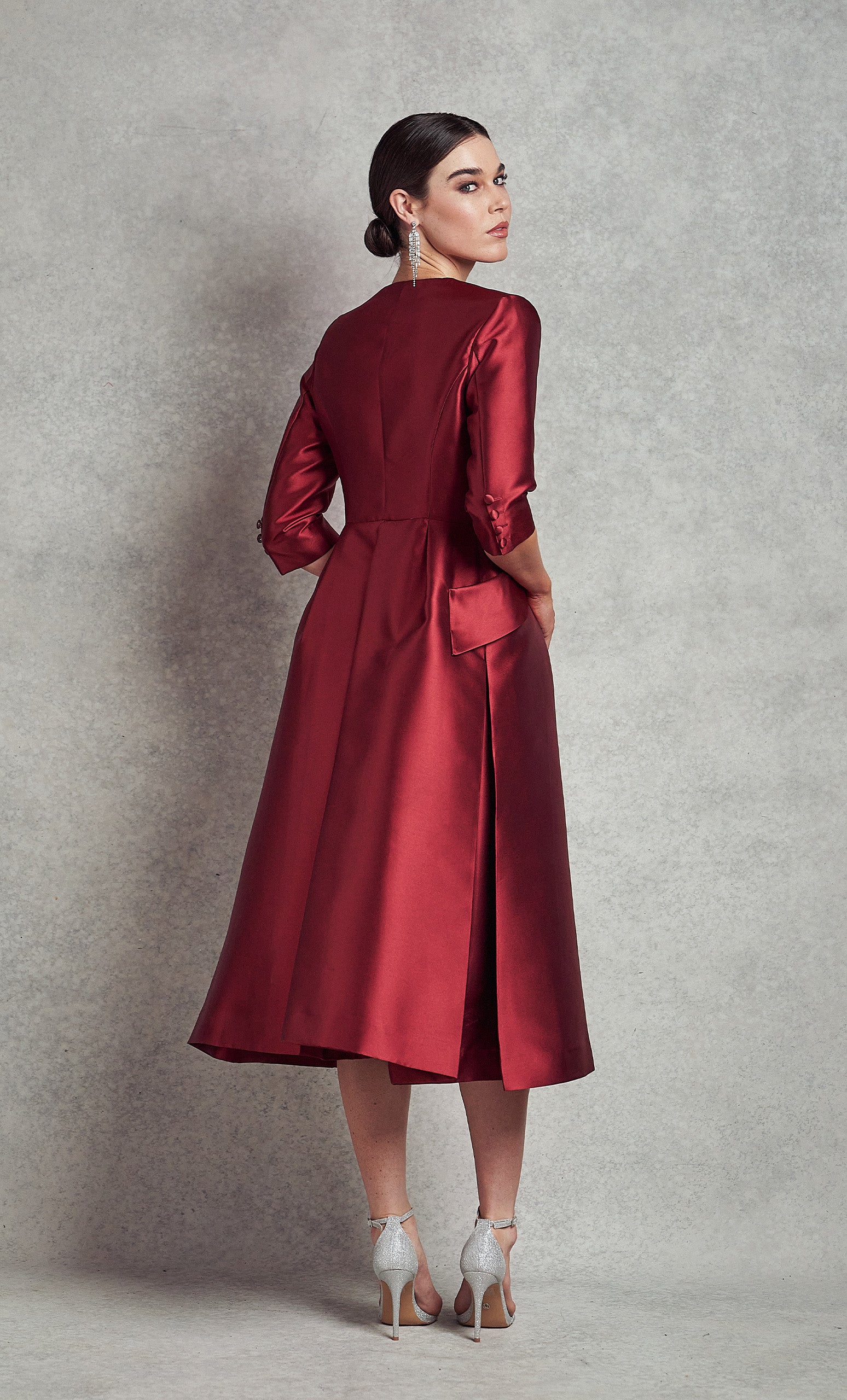 Jackie O Dress Coat | Wine Red |